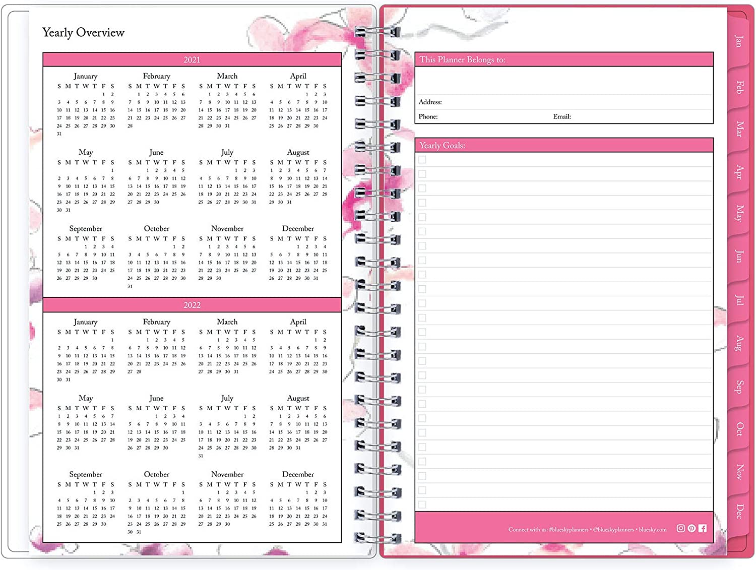 Blue Sky 2021 Weekly & Monthly Planner, Flexible Cover, Twin-Wire Binding, 8.5" x 11", Orchid (124095) - Image 4